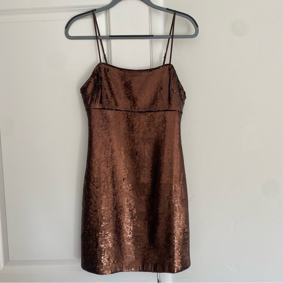 Madewell Sequin Slip Mini Dress Size 4 - Picture 1 of 5